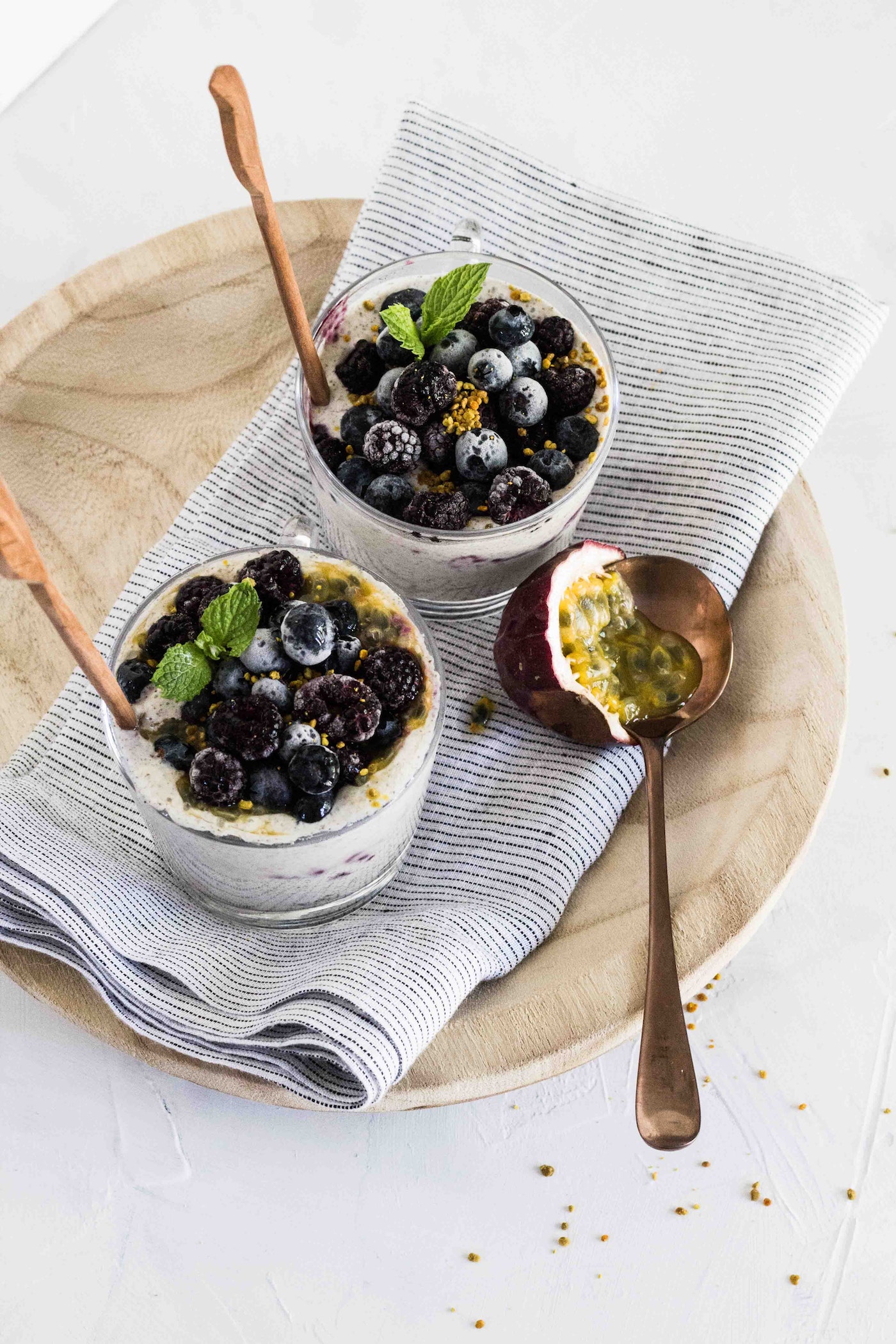Blueberries and yogurt symbolizing gut health and functional nutrition in a holistic wellness approach